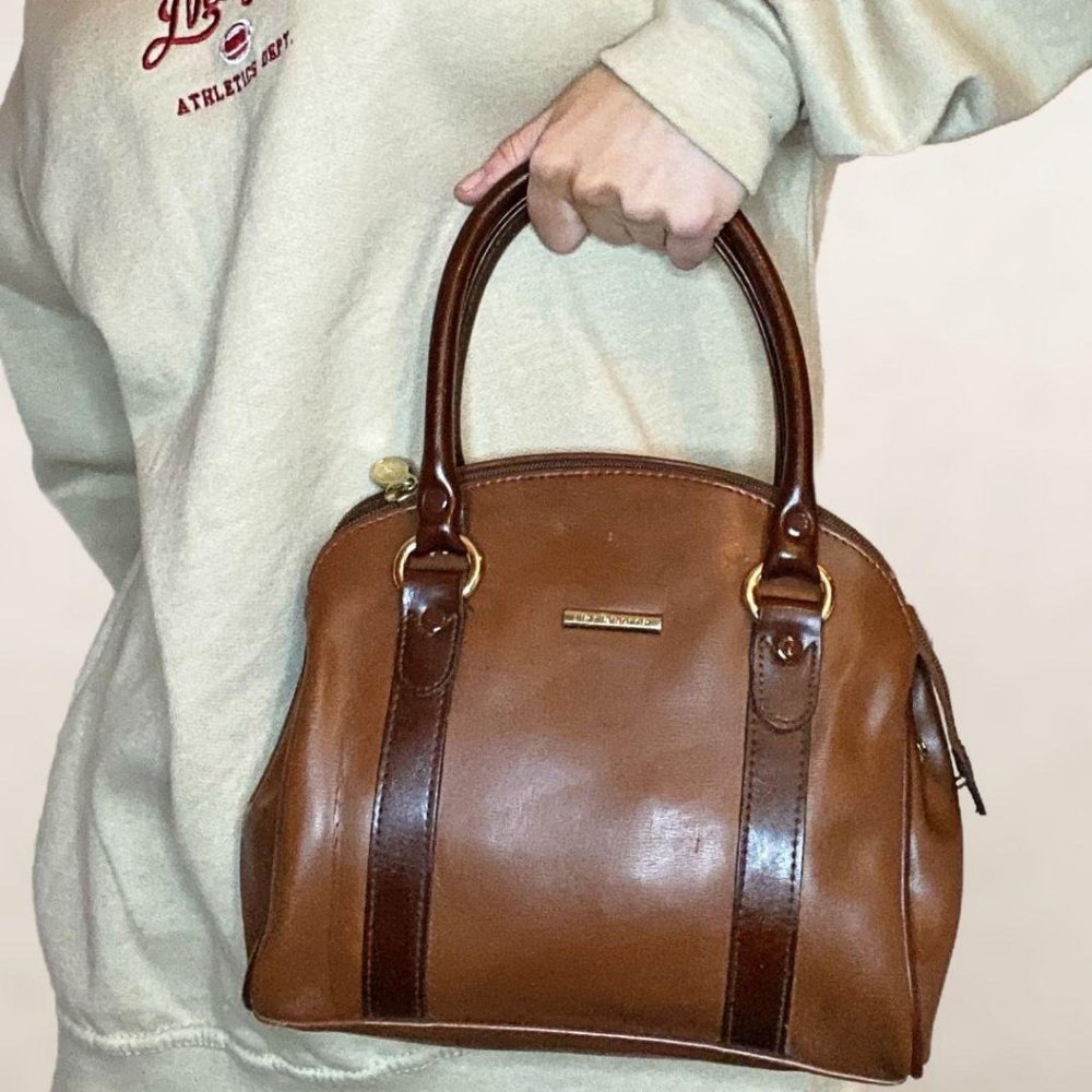 Vintage Liz Claiborne Brown Leather Handbag